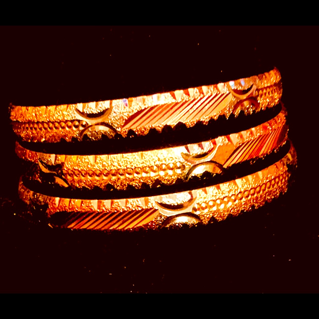24k Gold Plated Bangles. Rosegoldplatinum Tone
